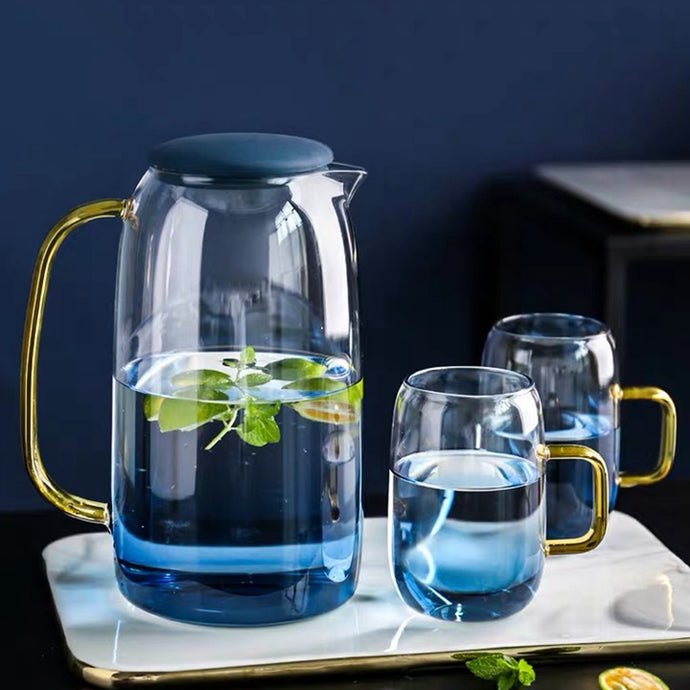 Glass Pitcher with Cups