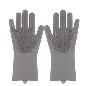 Magic Silicone Scrubber Gloves - 1 Pair