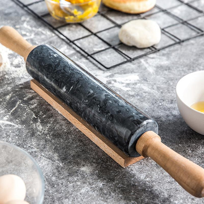 Marble Rolling Pin with Wood Handle