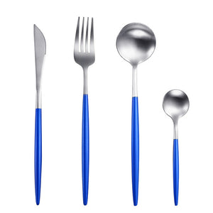 White & Gold Utensil Dinnerware Set